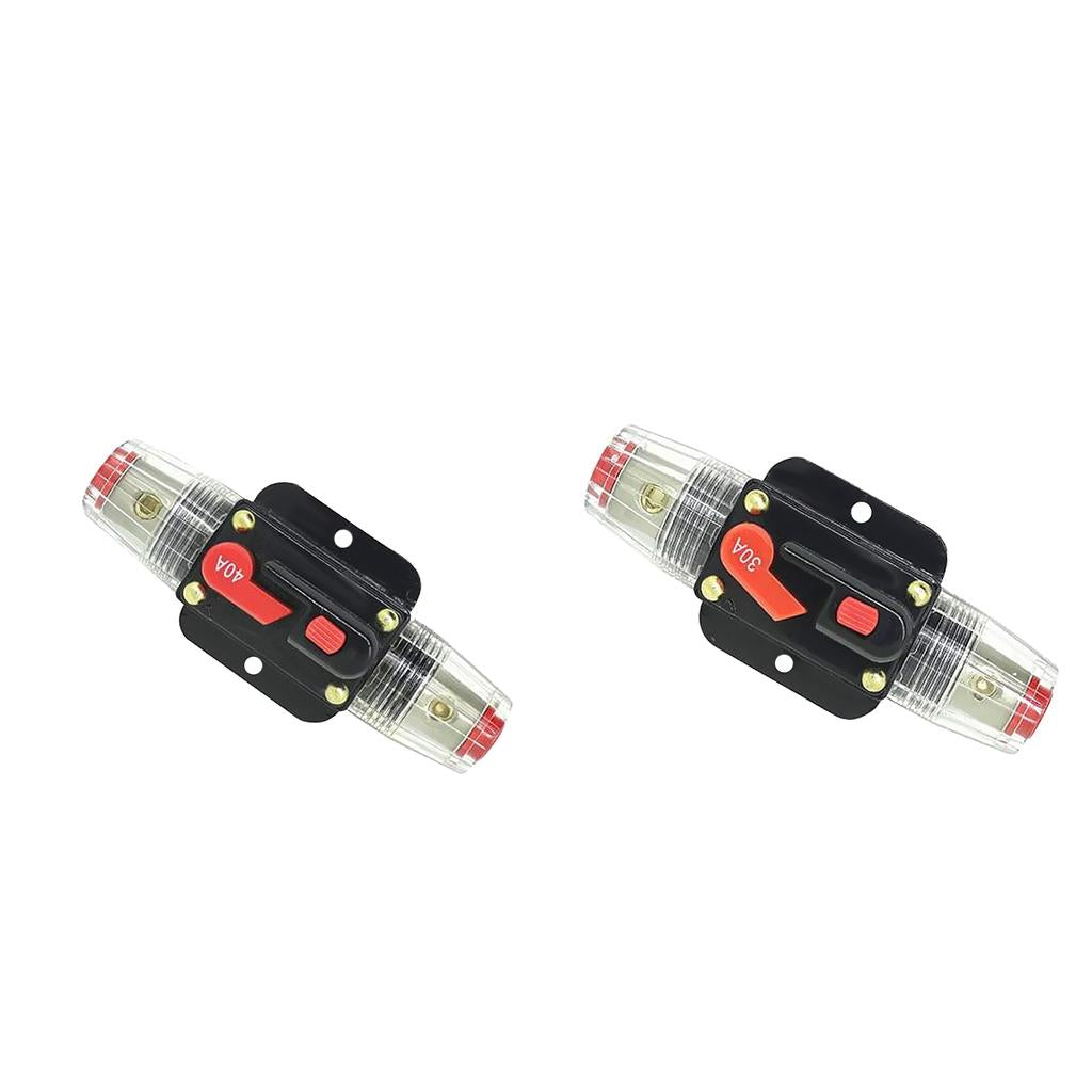2pcs 30A+40A 12V Solar System Waterproof Circuit Breaker Reset Fuse Inverter