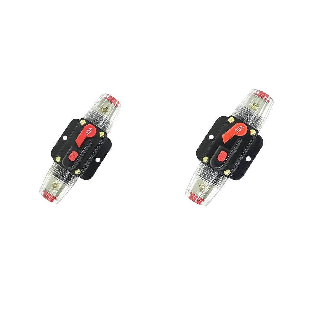 2pcs 30A+40A 12V Solar System Waterproof Circuit Breaker Reset Fuse Inverter