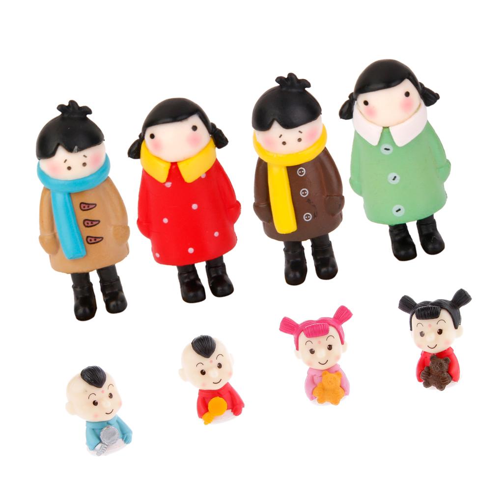 8Pcs Miniature Dollhouse Bonsai Craft Garden Landscape DIY Human Sculpture