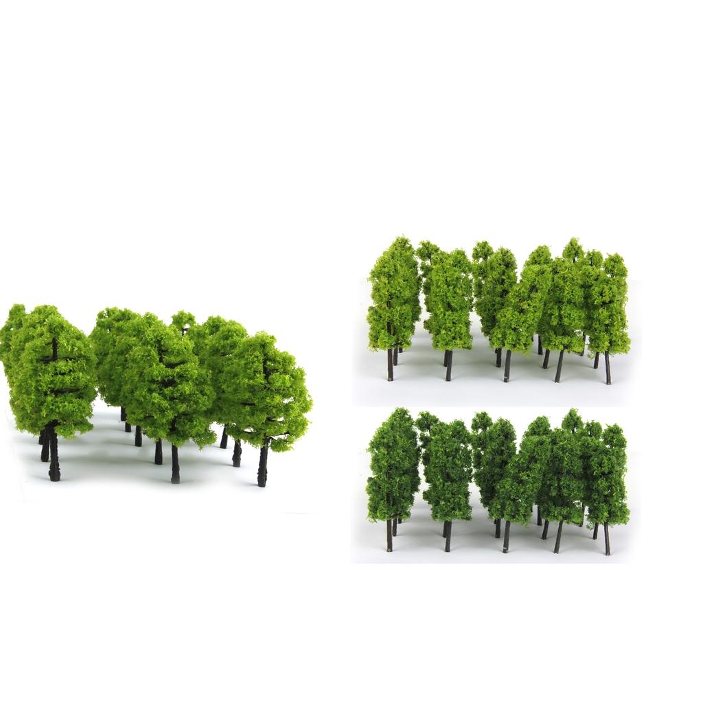 40 Pieces Plastic Model Trees HO Scale Train Railroad Scenery 1:100 Green