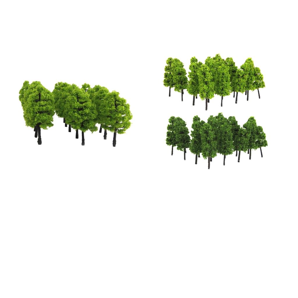 40 Pieces Plastic Model Trees HO Scale Train Railroad Scenery 1:100 Green