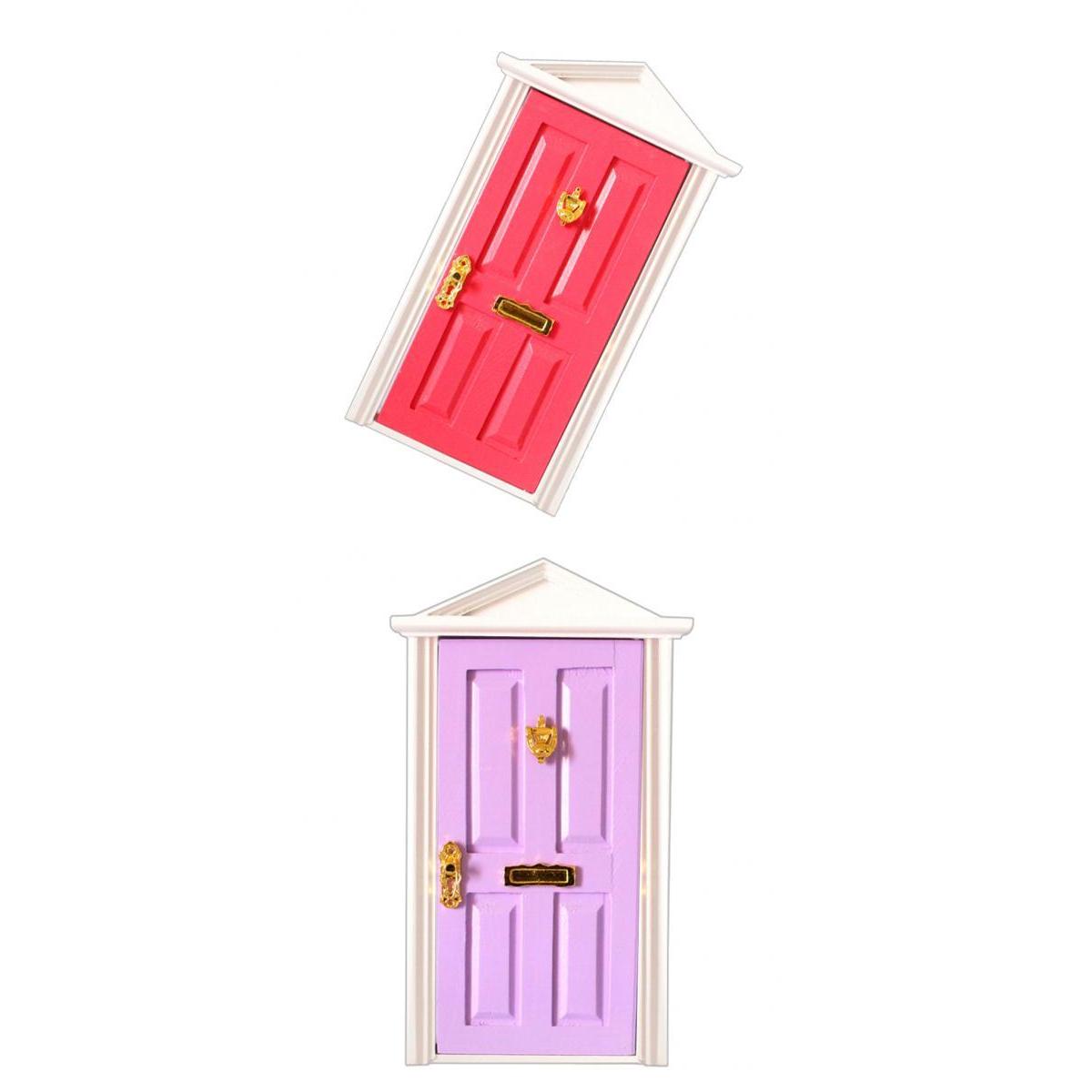 1:12 DollHouse Miniature Wooden Steepletop Door with Hardware Outwardly Open