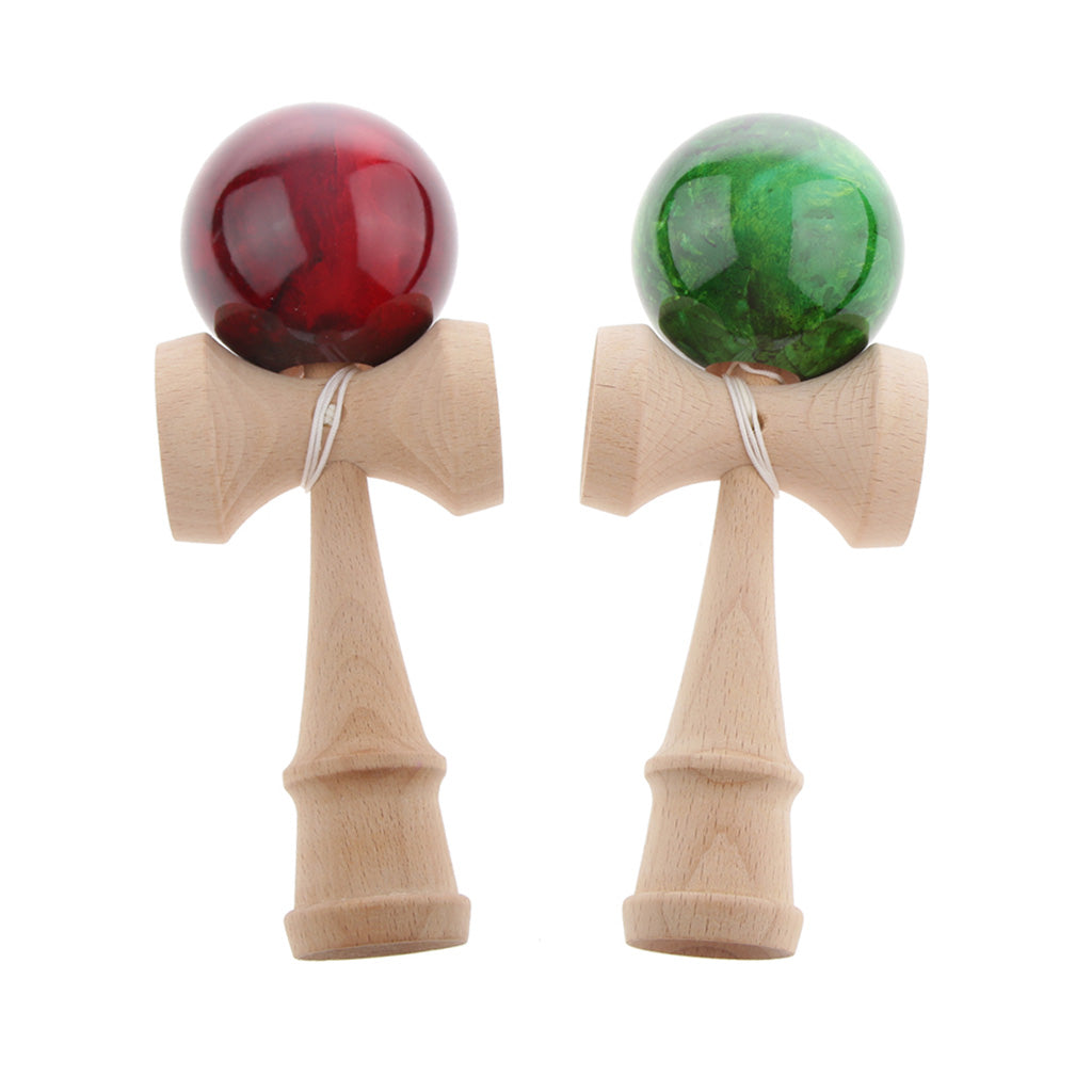 2 Pieces Japan Traditional Wooden Marble Kendama Kids Skill Ball Game Toys