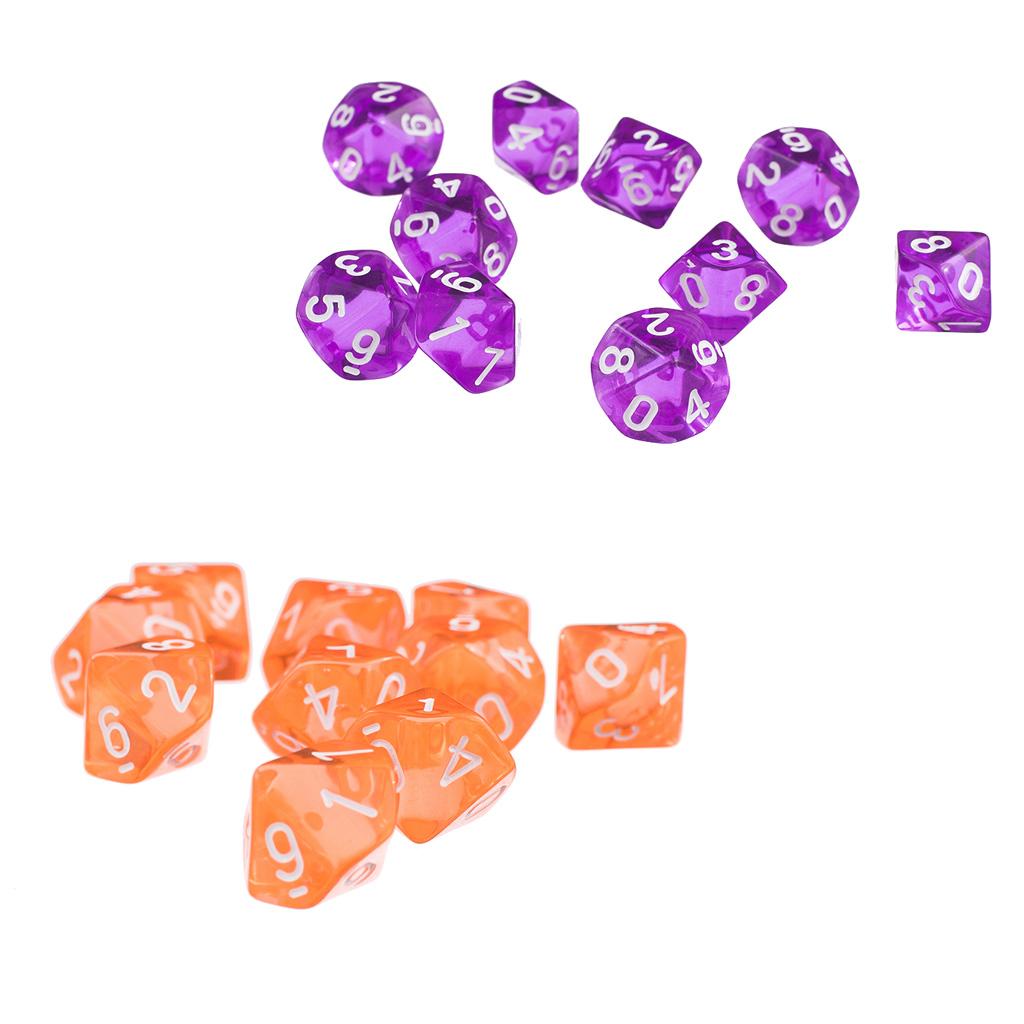20 Pieces Polyhedral Dice D10 for Dungeons & Dragons DND RPG Table Game
