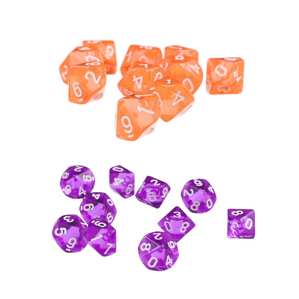 20 Pieces Polyhedral Dice D10 for Dungeons & Dragons DND RPG Table Game