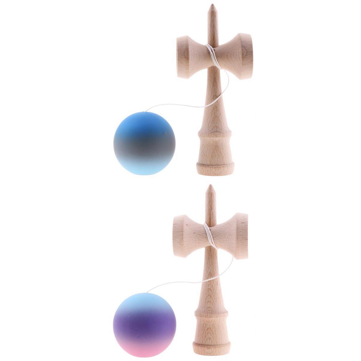 2 Pieces Kendama Japanese Traditional Educational Skillful Ball Wooden Toys