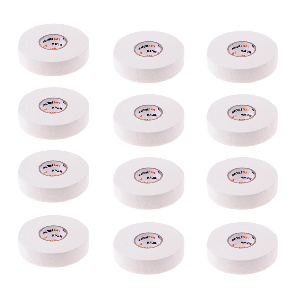 12 Roll Waterproof Adhesive Ice Hockey Cloth Stick Grip Tape 25mmx22.5m