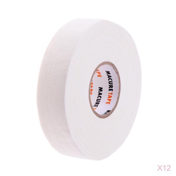 12 Roll Waterproof Adhesive Ice Hockey Cloth Stick Grip Tape 25mmx22.5m