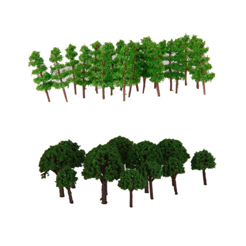 150x 1:400-500 Z Scale Green Tree Model Painted Train Railway Layout Scenery