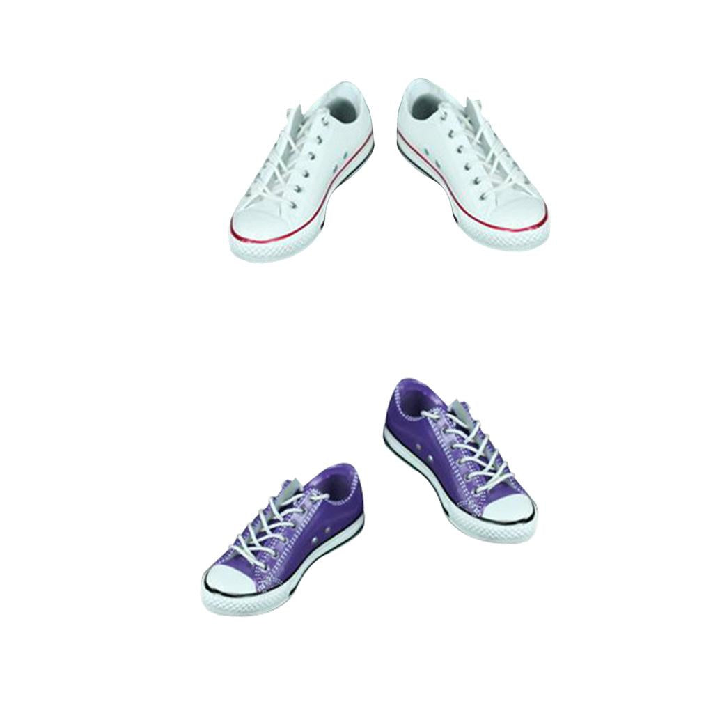 1/6 Scale Female Flat Heel Sneakers Canvas Shoes for 12'' Action Figure Body