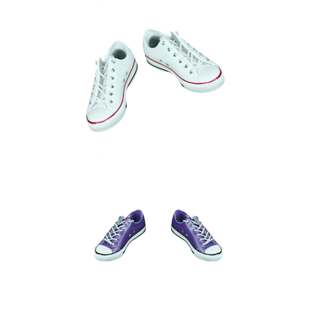 1/6 Scale Female Flat Heel Sneakers Canvas Shoes for 12'' Action Figure Body