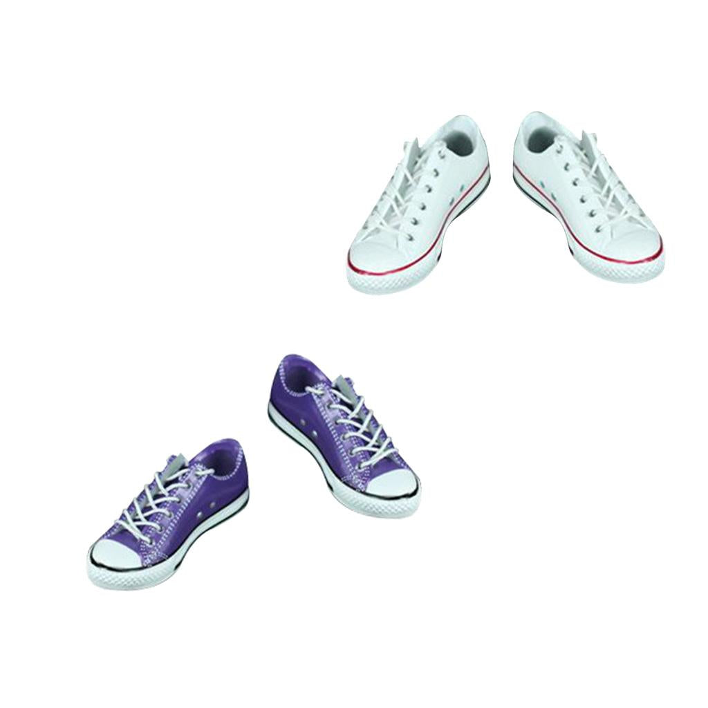 1/6 Scale Female Flat Heel Sneakers Canvas Shoes for 12'' Action Figure Body