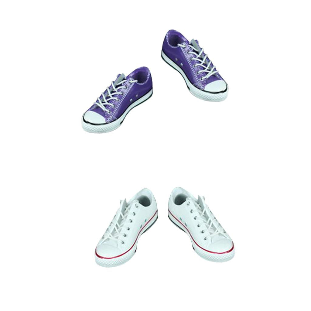 1/6 Scale Female Flat Heel Sneakers Canvas Shoes for 12'' Action Figure Body