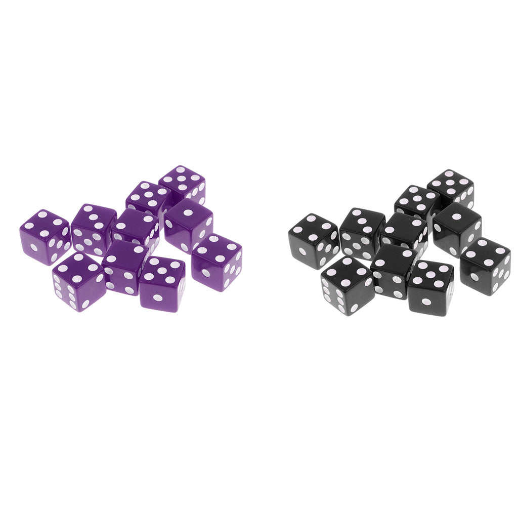 20X 16mm Six Sided D6 Spot Dice for D&D TRPG Party Board Game Toy KTV Shaker