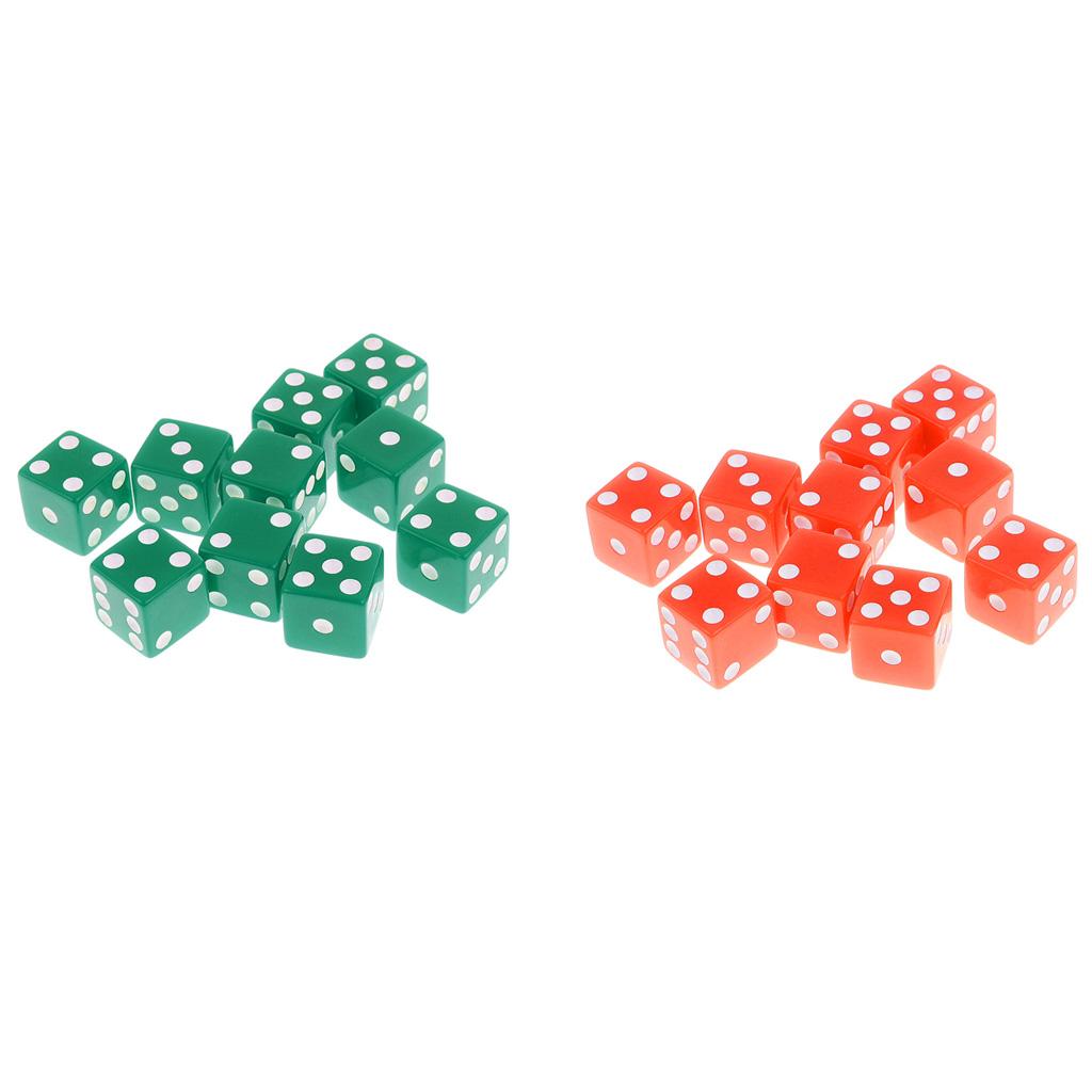 20X 16mm Six Sided D6 White Spot Dice Die for D&D TRPG Party Board Game Toy