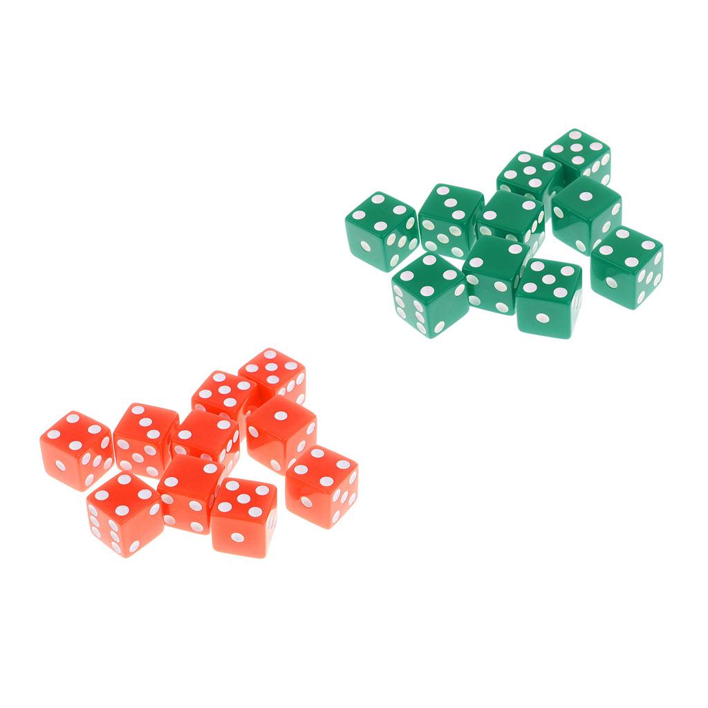 20X 16mm Six Sided D6 White Spot Dice Die for D&D TRPG Party Board Game Toy