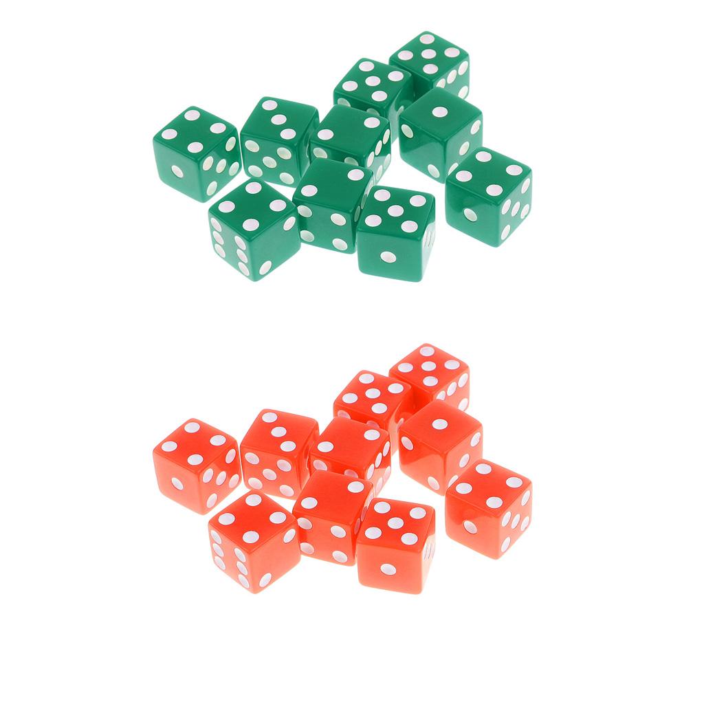 20X 16mm Six Sided D6 White Spot Dice Die for D&D TRPG Party Board Game Toy