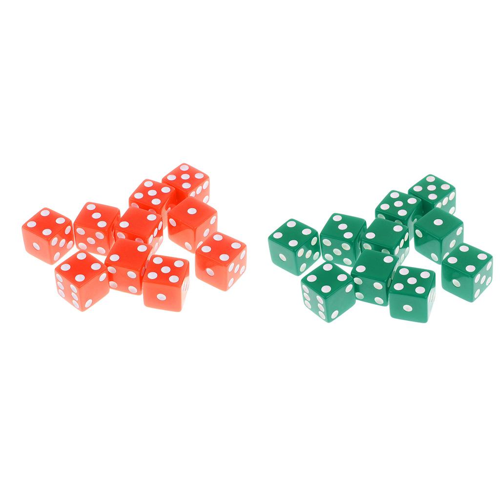 20X 16mm Six Sided D6 White Spot Dice Die for D&D TRPG Party Board Game Toy
