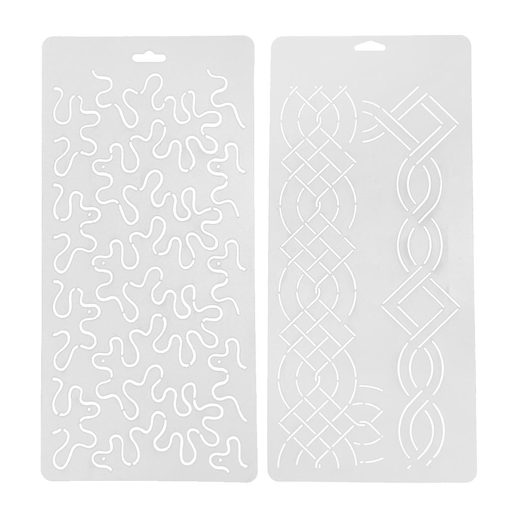 2Pcs Plastic Quilting Quilt Stencil Painting Craft Template Sewing Tool