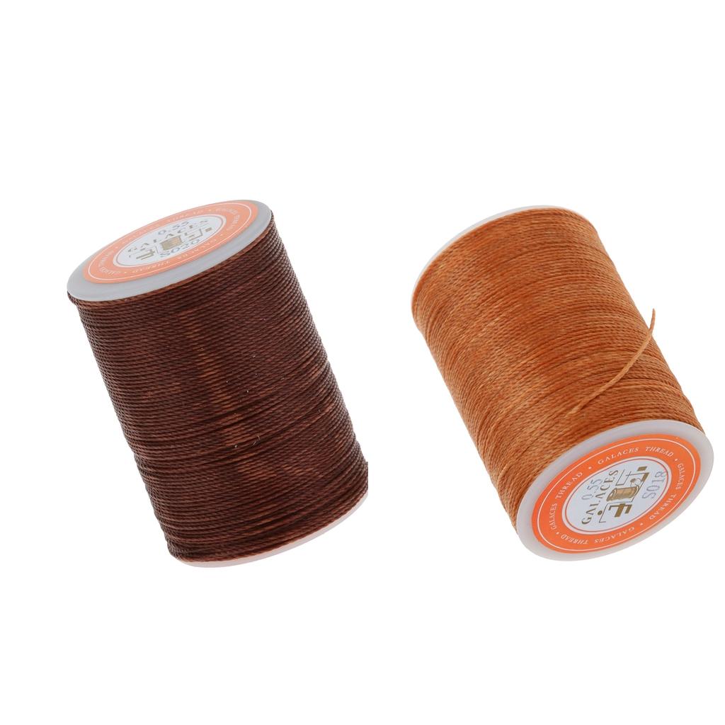 2 Pieces Leather Craft Handwork Sewing Round Waxed String Thread for Crafts