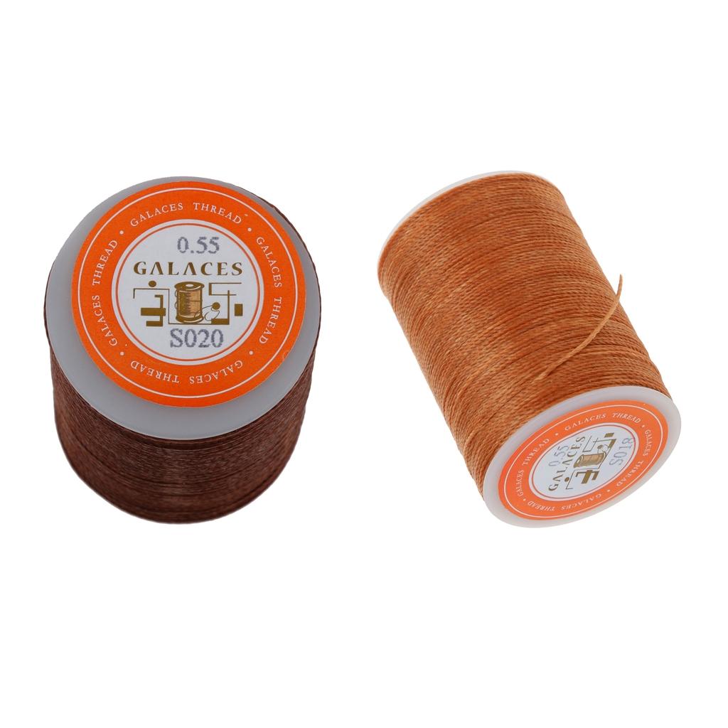 2 Pieces Leather Craft Handwork Sewing Round Waxed String Thread for Crafts