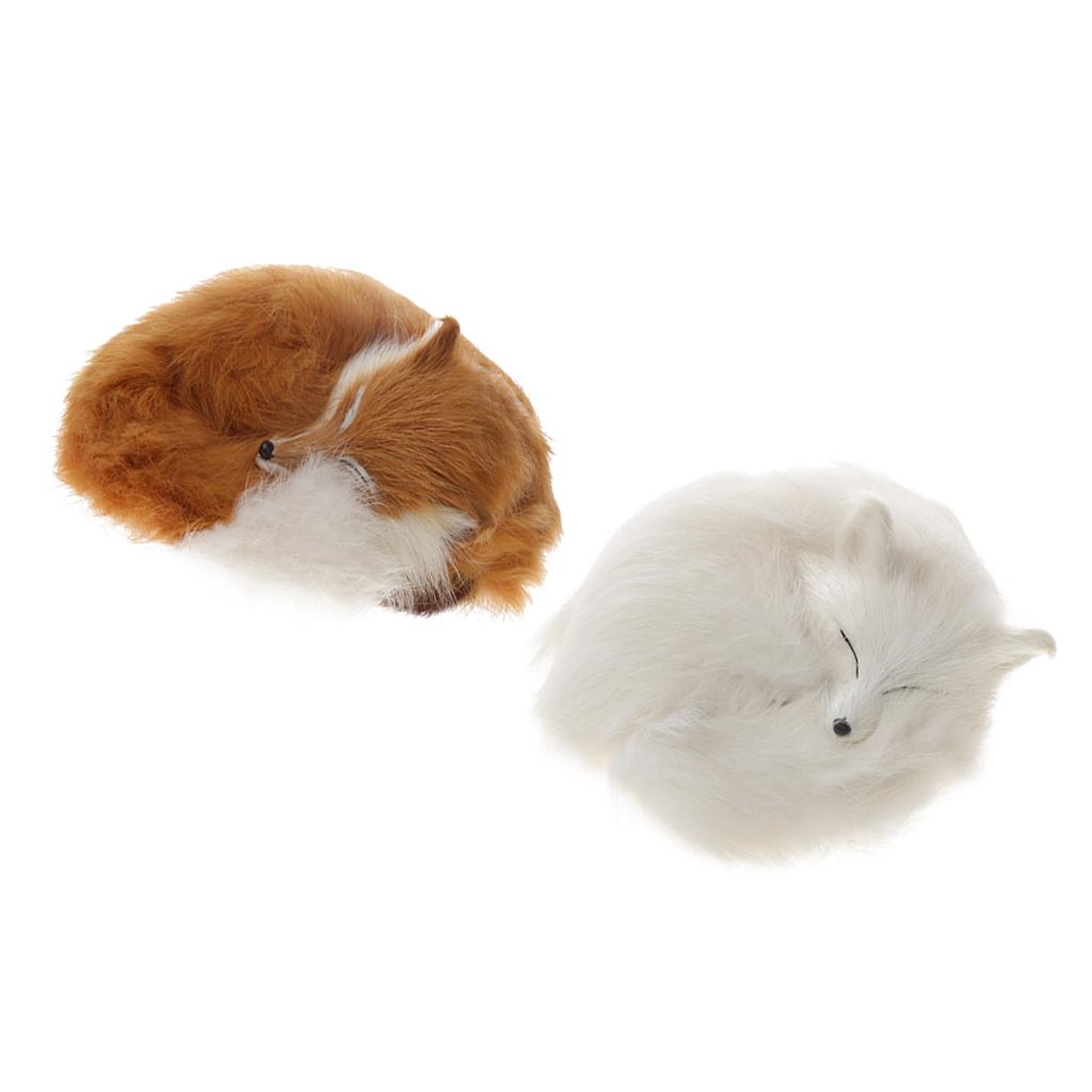 2x Cute Realistic Sleeping Lowrie Animal Model Interior Ornament Kids Toy