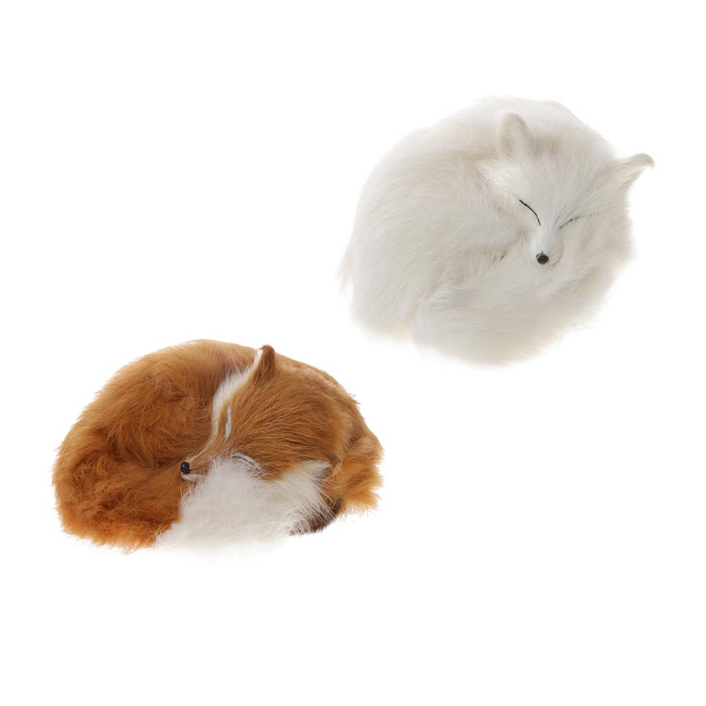 2x Cute Realistic Sleeping Lowrie Animal Model Interior Ornament Kids Toy