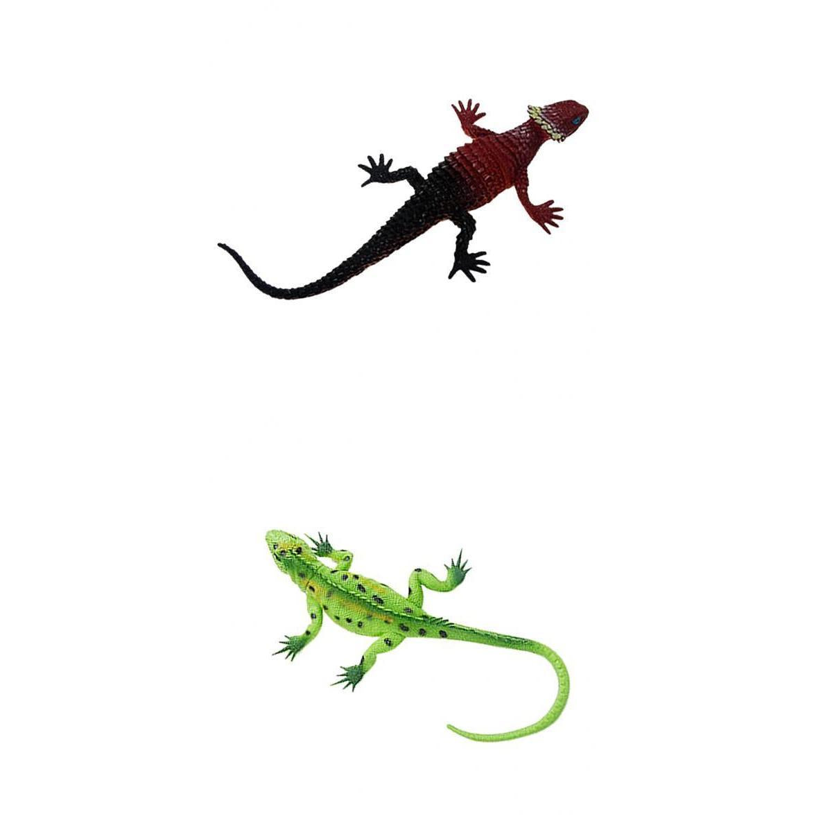 2 x Colorful Vivid Reptile Animal Rubber Lizard Model Figure Educational Toy