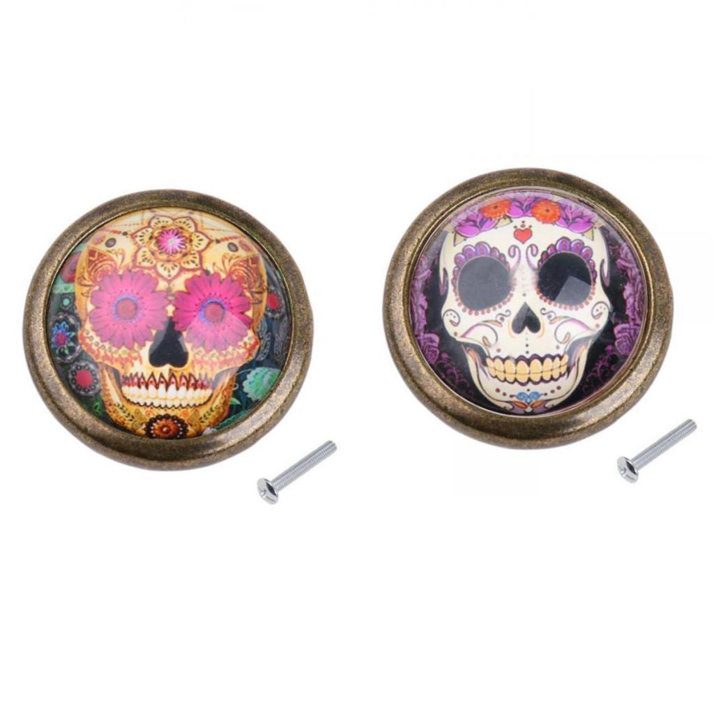 2pcs Vintage Round Door Cupboard Drawer Wardrobe Cabinet Pulls Handle Knob