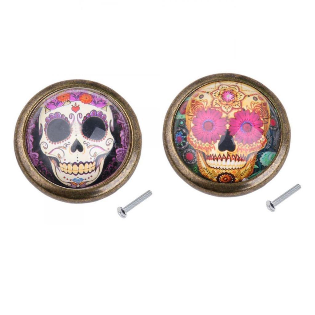 2pcs Vintage Round Door Cupboard Drawer Wardrobe Cabinet Pulls Handle Knob
