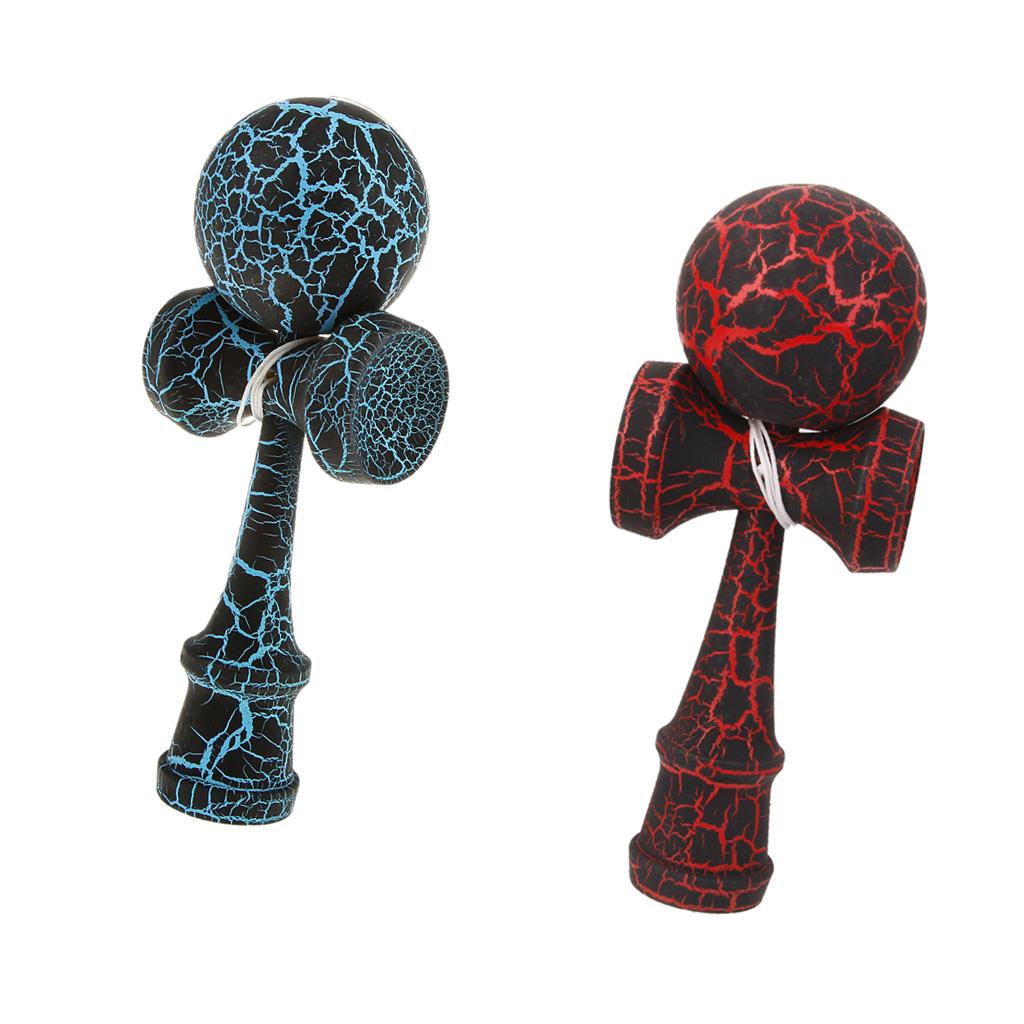 2 Pieces Wooden Crack Full Sized Kendama Game Ball Japanese Traditional Game