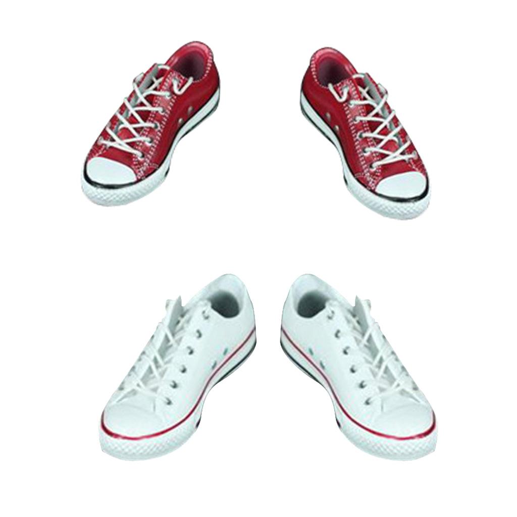 2 Pair Shoes 1/6 Scale Canvas Shoes Flat Heel for 12'' Action Figure Hot Toy