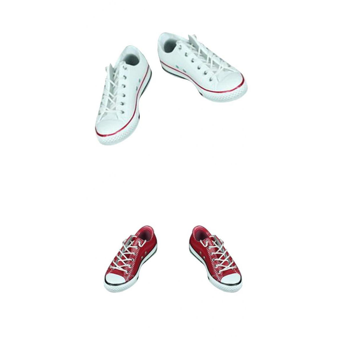 2 Pair Shoes 1/6 Scale Canvas Shoes Flat Heel for 12'' Action Figure Hot Toy