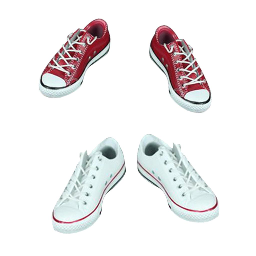 2 Pair Shoes 1/6 Scale Canvas Shoes Flat Heel for 12'' Action Figure Hot Toy