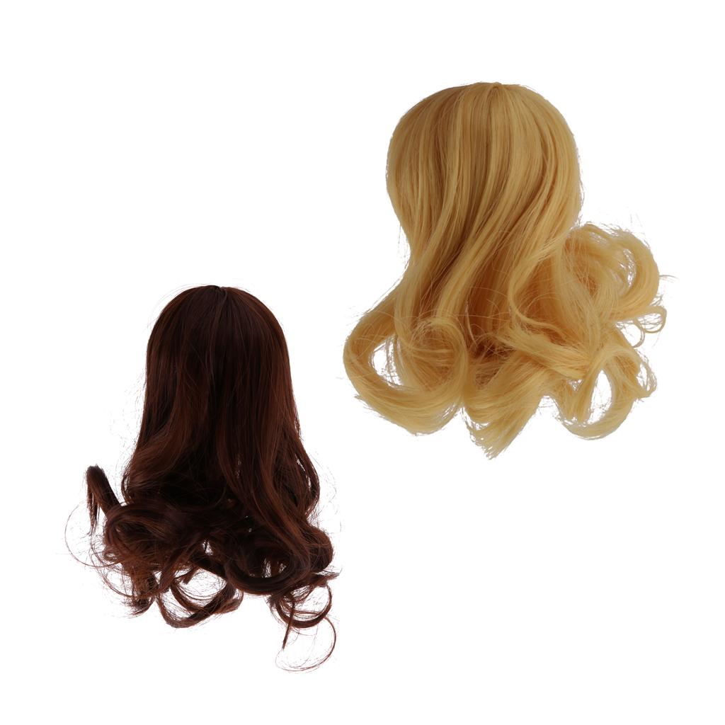 2PCS Dolls Curly Wig Hair For 1/6 BJD SD Dollfie Dolls DIY Making Accessory