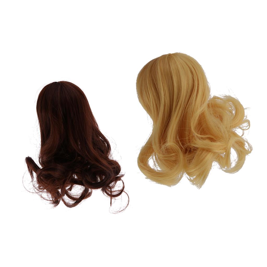 2PCS Dolls Curly Wig Hair For 1/6 BJD SD Dollfie Dolls DIY Making Accessory
