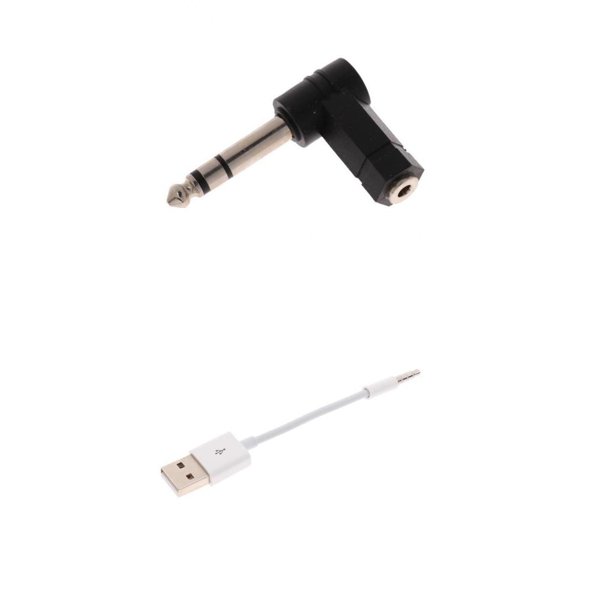 3.5mm to USB2.0 M/M Data Cable+6.35mm to 3.5mm M/F Audio Elbows Connector