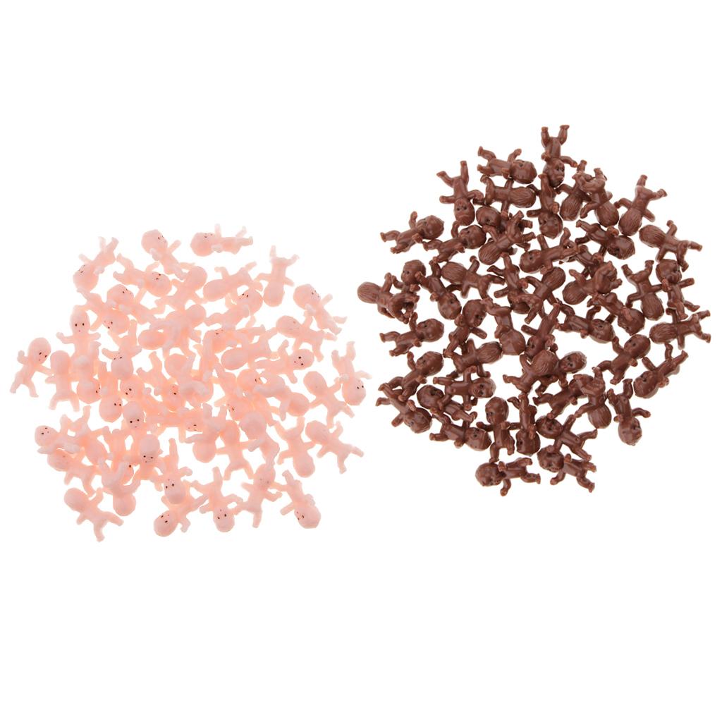 100pcs Mini Newborn Baby Doll Toy Baby Shower Decor Party Bag Filler