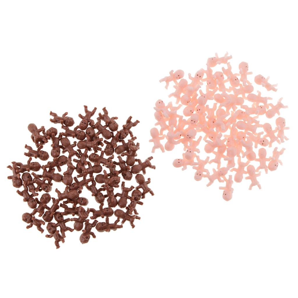 100pcs Mini Newborn Baby Doll Toy Baby Shower Decor Party Bag Filler