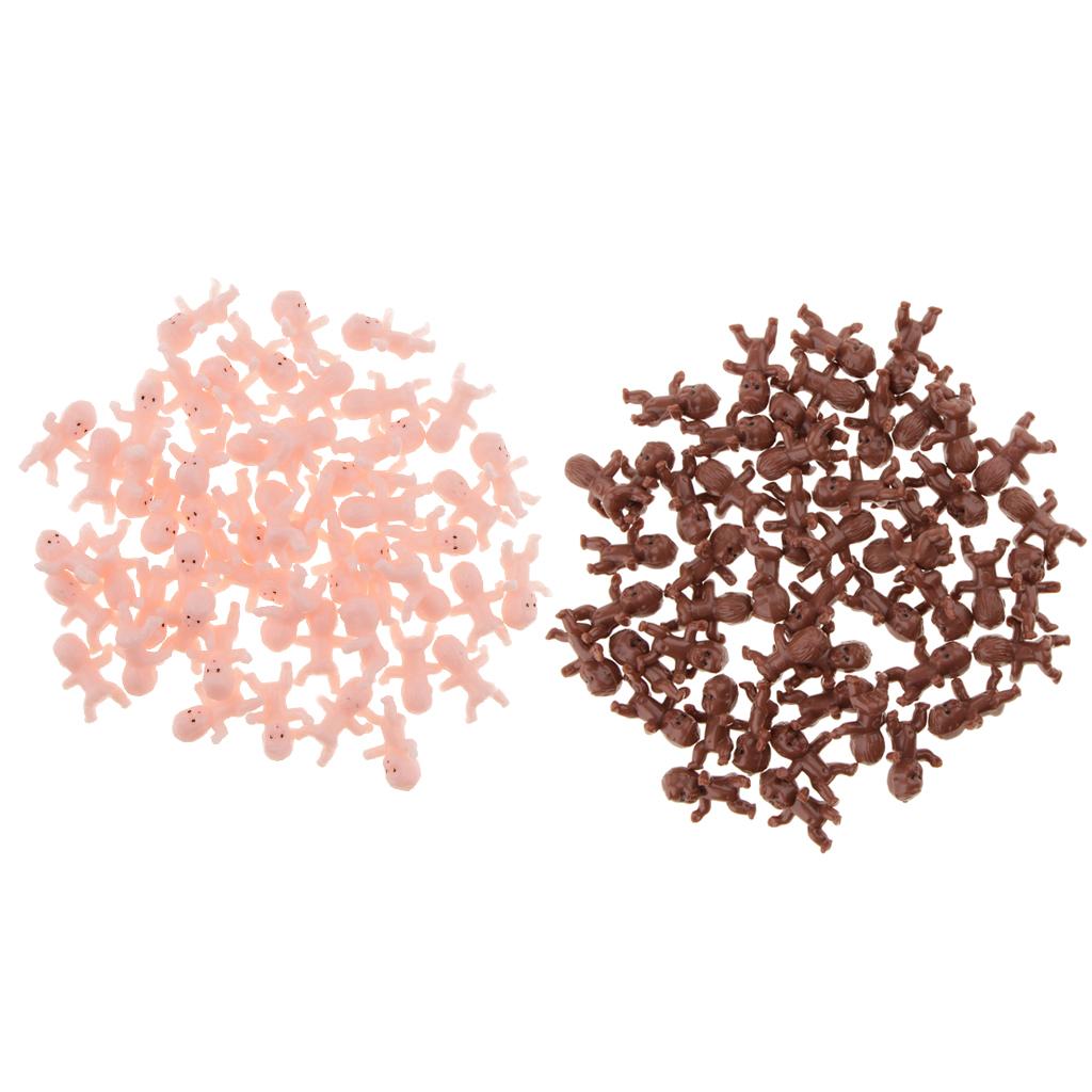 100pcs Mini Newborn Baby Doll Toy Baby Shower Decor Party Bag Filler