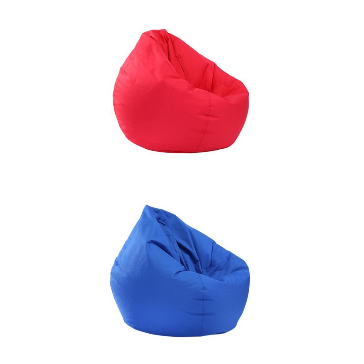 2 Pieces Waterproof Stuffed Animal Storage Bean Bag Cover Royal Blue & Red