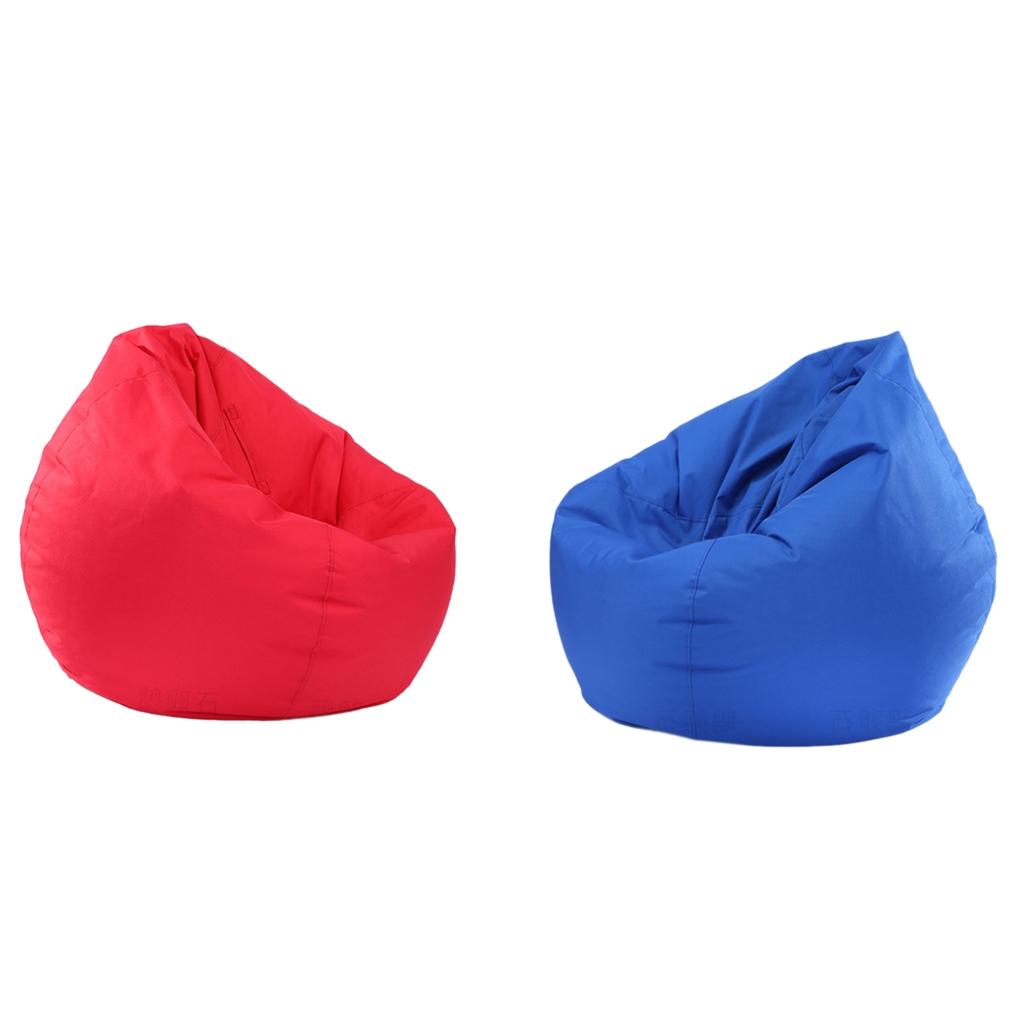 2 Pieces Waterproof Stuffed Animal Storage Bean Bag Cover Royal Blue & Red