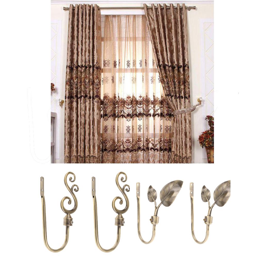 4Pieces U Shape Metal Vine Curtain Hook Window Drapery Tieback Hanger