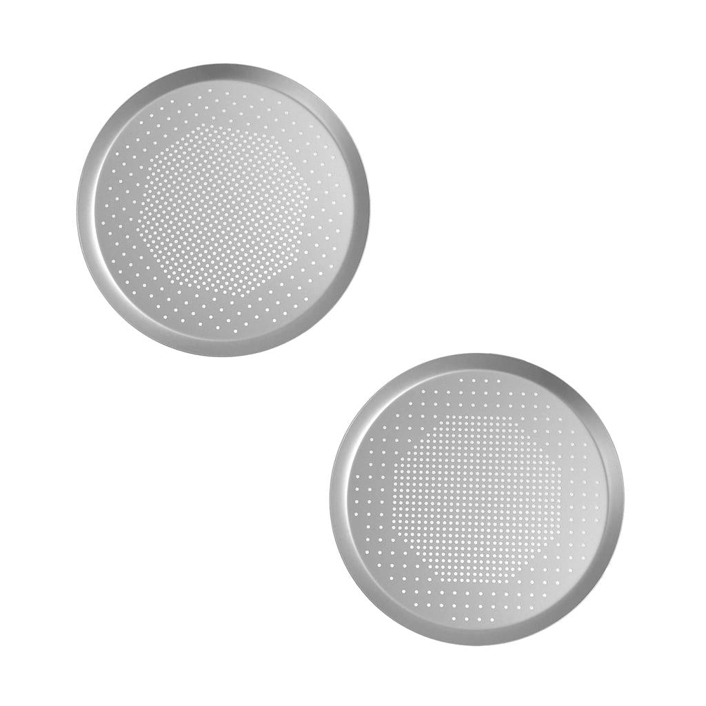 2pcs Anodized Aluminum Alloy Pizza Baking Plate Nonstick Coating 10 inch