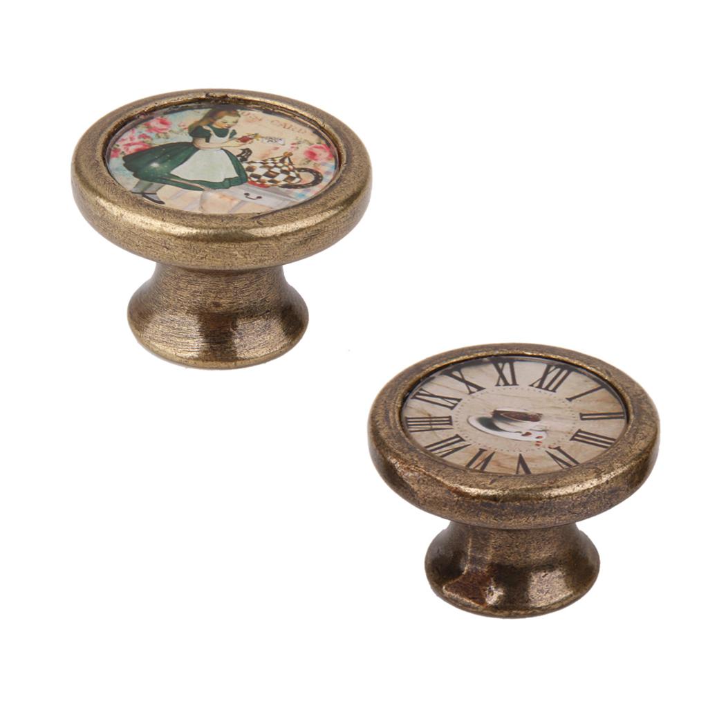 2Pcs Vintage Cabinet Door Drawer Wardrobe Bin Handle Pull Knob Hardware