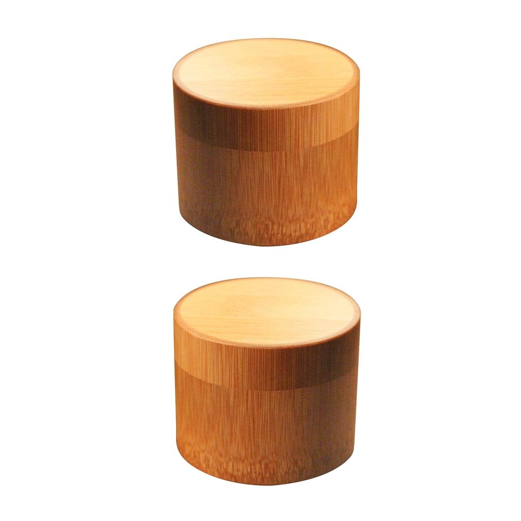 2pcs Round Tube Bamboo Tea CanisterTea Barrel Matcha Tea Box Tea Tin 6x5.5cm