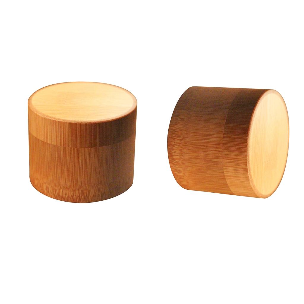 2pcs Round Tube Bamboo Tea CanisterTea Barrel Matcha Tea Box Tea Tin 6x5.5cm