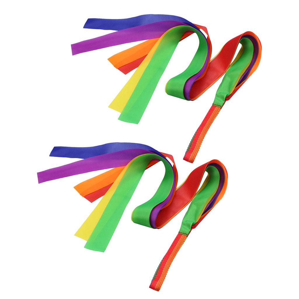 2pcs Dance Ribbon Gym Rhythmic Art Gymnastic Ballet Streamer Hand Held Toys
