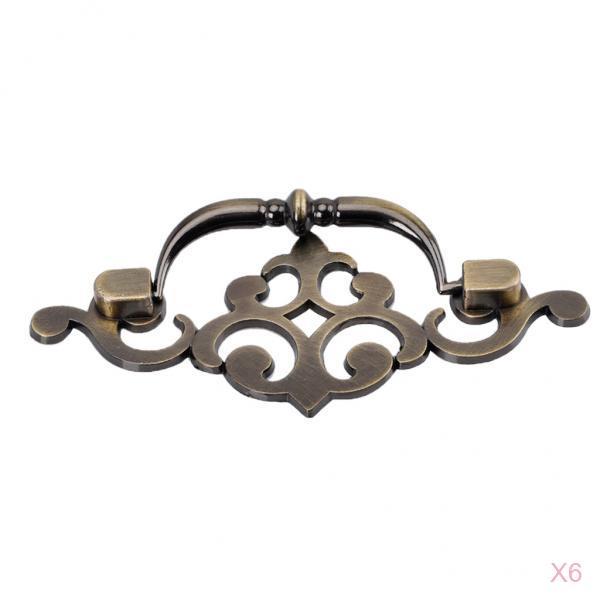 6x Antique Bronze Jewelry Box Pull Knob Retro Drawer Cabinet Door Handle #1