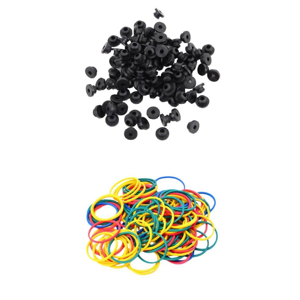 200x Elastic Rubber Bands Rubber Nipples For Tattoo Machine Supplies Set